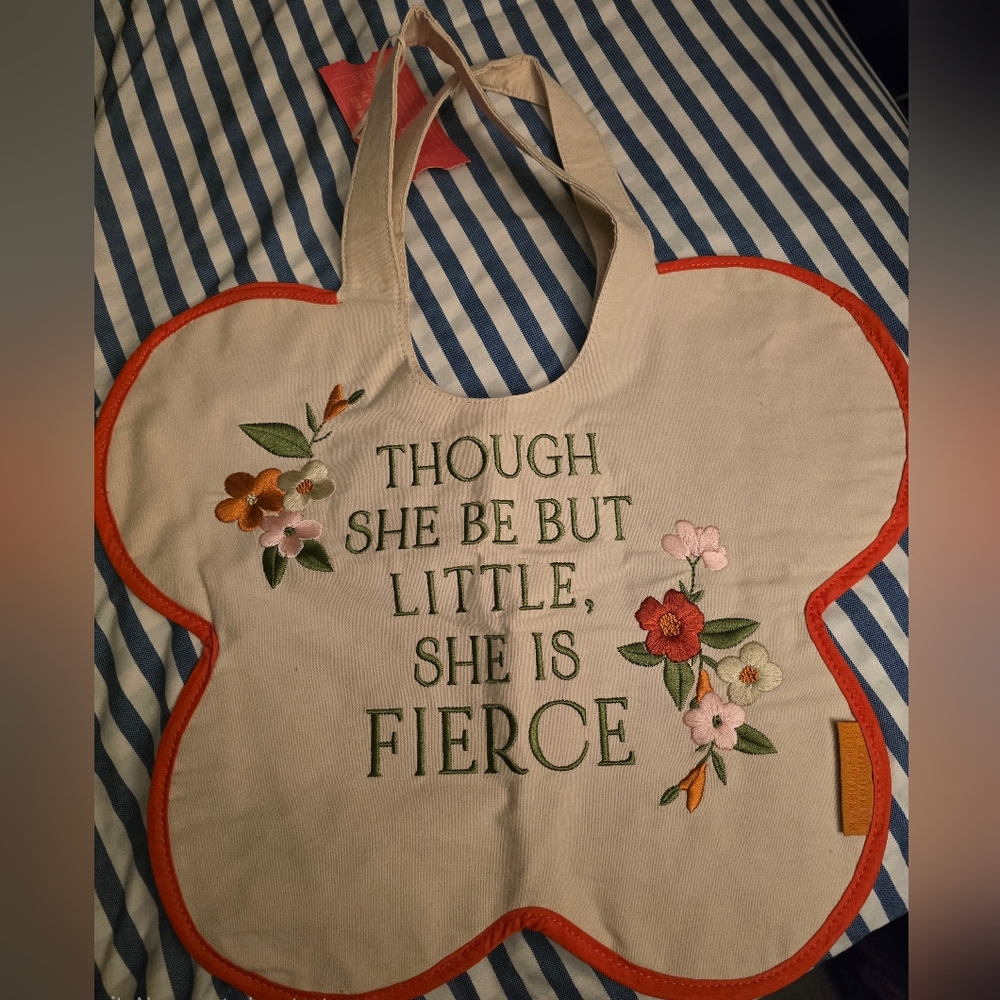 Striped Trim Tote Bag - Neutral Interior